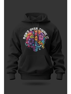 Buzagi Don't Overthink Oversize Kapüşonlu Unisex Şardonlu Sweatshirt
