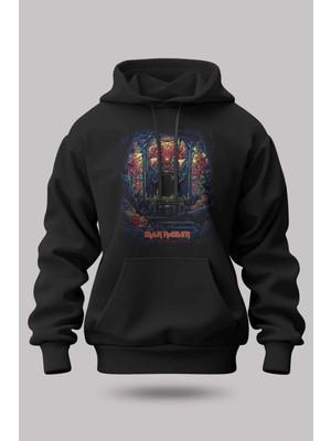 Buzagi Iron Maiden Oversize Kapüşonlu Unisex Şardonlu Sweatshirt
