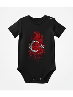 Venüs Dijital Ayyıldız Parmak Izi Parmak Izi Türkiye Baskılı Bebek Body Zıbın