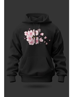 Buzagi Sakura Oversize Kapüşonlu Unisex Şardonlu Sweatshirt
