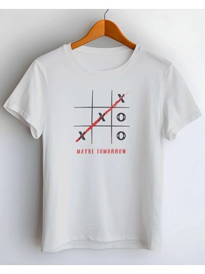 Buzagi Tomorrow Dijital Baskı Regular Kalıp Beyaz Unisex Tişört