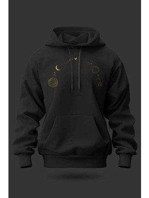 Buzagi Gökyüzü Oversize Kapüşonlu Unisex Şardonlu Sweatshirt