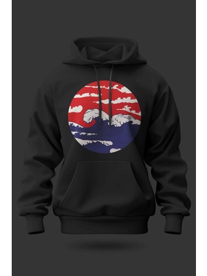 Buzagi Waves Oversize Kapüşonlu Unisex Şardonlu Sweatshirt