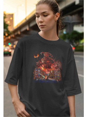 Buzagi Iron Maiden Dijital Baskı Oversize Unisex Tişört