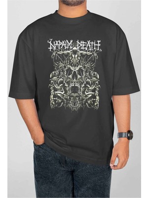 Buzagi Napalm Death Dijital Baskı Oversize Unisex Tişört