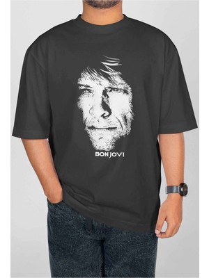 Buzagi Bon Jovi Dijital Baskı Oversize Unisex Tişört