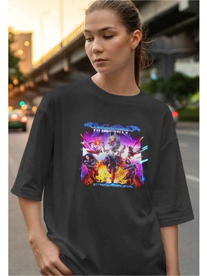 Buzagi Dragonforce Dijital Baskı Oversize Unisex Tişört