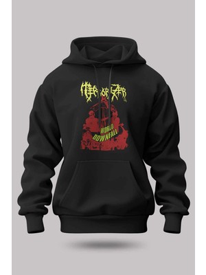 Buzagi Terrorizer Oversize Kapüşonlu Unisex Şardonlu Sweatshirt
