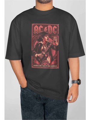 Buzagi Ac/dc Dijital Baskı Oversize Unisex Tişört