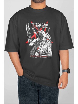 Buzagi Blasphemy Dijital Baskı Oversize Unisex Tişört