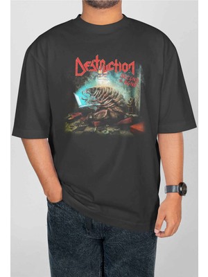 Buzagi Destruction Dijital Baskı Oversize Unisex Tişört