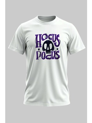 Buzagi Hocus Pocus Dijital Baskı Regular Kalıp Beyaz Unisex Tişört