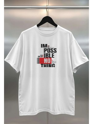 Buzagi Organik Pamuk Dijital Baskılı Oversize Beyaz Tişört