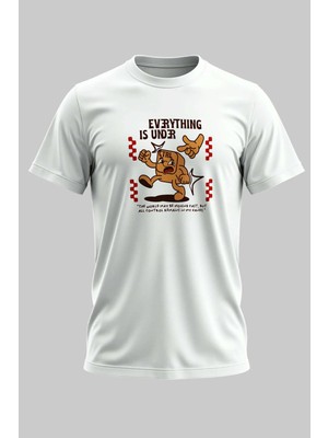 Buzagi Under Ctrl Dijital Baskı Regular Kalıp Beyaz Unisex Tişört