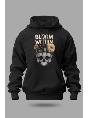 Buzagi Bloom Within Oversize Kapüşonlu Unisex Şardonlu Sweatshirt