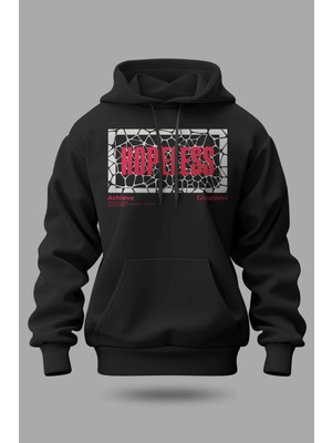 Buzagi Hopeless Oversize Kapüşonlu Unisex Şardonlu Sweatshirt