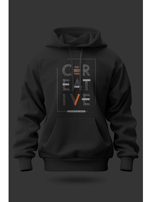 Buzagi Creative Oversize Kapüşonlu Unisex Şardonlu Sweatshirt