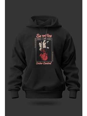 Buzagi Sacrifice Oversize Kapüşonlu Unisex Şardonlu Sweatshirt