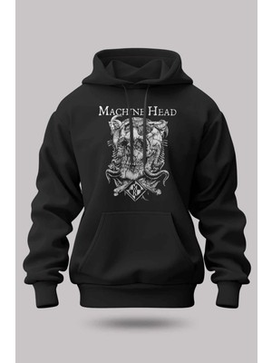 Buzagi Machine Head Oversize Kapüşonlu Unisex Şardonlu Sweatshirt