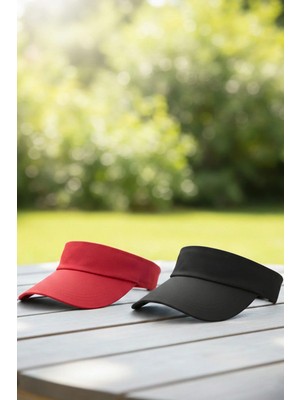 Ritagarcia Ritagarci Unisex 2'li Paket Ayarlanabilir Tenis Vizör Şapka Seti - Güneş Koruyucu Spor Siperlik