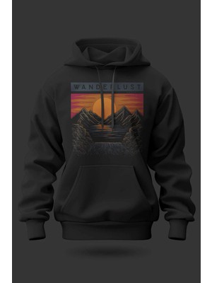 Buzagi Wanderlust Oversize Kapüşonlu Unisex Şardonlu Sweatshirt