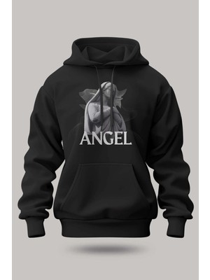 Buzagi Angel Oversize Kapüşonlu Unisex Şardonlu Sweatshirt