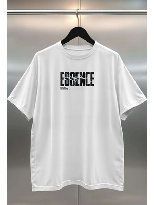 Buzagi Organik Pamuk Dijital Baskılı Oversize Beyaz Tişört