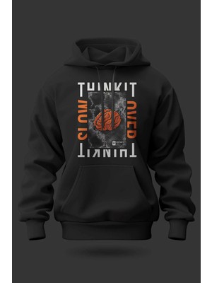 Buzagi Think Oversize Kapüşonlu Unisex Şardonlu Sweatshirt