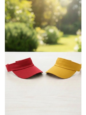 Ritagarcia Ritagarci Unisex 2'li Paket Ayarlanabilir Tenis Vizör Şapka Seti - Güneş Koruyucu Spor Siperlik