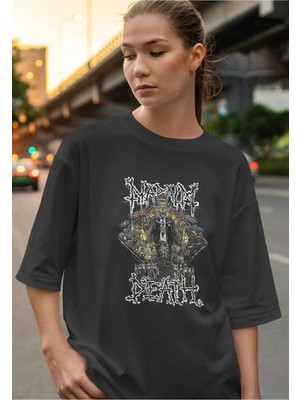 Buzagi Napalm Death Dijital Baskı Oversize Unisex Tişört