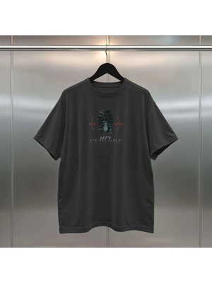 Buzagi Explore Dijital Baskı Siyah Beyaz Unisex Oversize Tişört