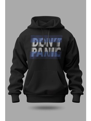 Buzagi Don't Panic Oversize Kapüşonlu Unisex Şardonlu Sweatshirt