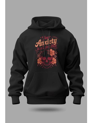 Buzagi Anxiety Oversize Kapüşonlu Unisex Şardonlu Sweatshirt