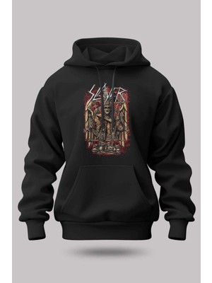 Buzagi Slayer Oversize Kapüşonlu Unisex Şardonlu Sweatshirt