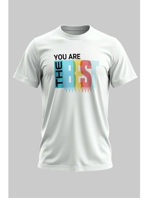 Buzagi Organik Pamuk Dijital Baskılı Regular Kalıp Beyaz Tişört