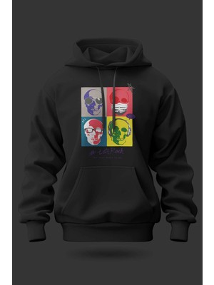 Buzagi Rock Oversize Kapüşonlu Unisex Şardonlu Sweatshirt