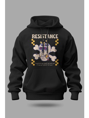 Buzagi Resistance Oversize Kapüşonlu Unisex Şardonlu Sweatshirt
