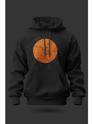 Buzagi Leaves Oversize Kapüşonlu Unisex Şardonlu Sweatshirt