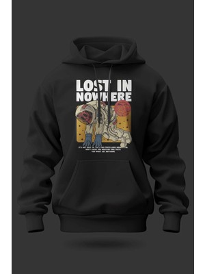 Buzagi Lost In Nowhere Oversize Kapüşonlu Unisex Şardonlu Sweatshirt