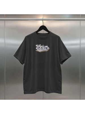 Buzagi Witches Oversize Dijital Baskılı Siyah Tişört