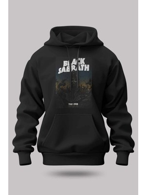 Buzagi Black Sabbath Oversize Kapüşonlu Unisex Şardonlu Sweatshirt
