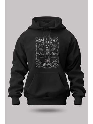 Buzagi Guns'n Roses Oversize Kapüşonlu Unisex Şardonlu Sweatshirt