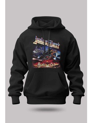 Buzagi Judas Priest Oversize Kapüşonlu Unisex Şardonlu Sweatshirt