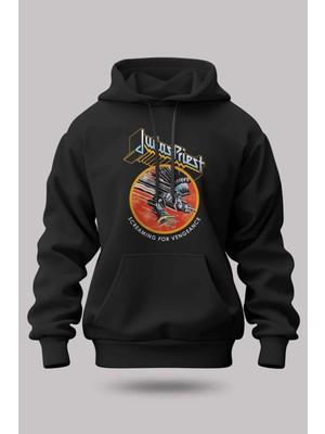 Buzagi Judas Priest Oversize Kapüşonlu Unisex Şardonlu Sweatshirt