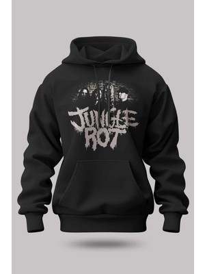 Buzagi Jungle Rot Oversize Kapüşonlu Unisex Şardonlu Sweatshirt
