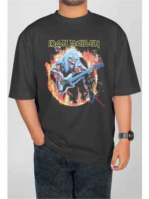 Buzagi Iron Maiden Dijital Baskı Oversize Unisex Tişört