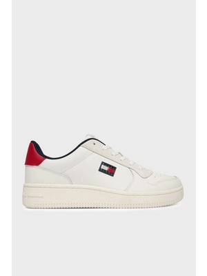 Tommy Jeans Deri Karışımlı Logolu Sneaker Ayakkabı Erkek Ayakkabı EM0EM01681 Ybl