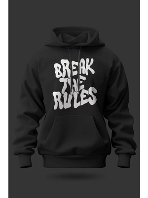Buzagi Break The Rules Oversize Kapüşonlu Unisex Şardonlu Sweatshirt