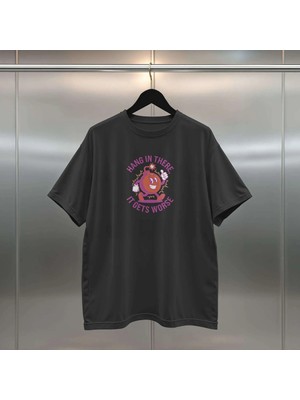 Buzagi Worse Dijital Baskı Siyah Beyaz Unisex Oversize Tişört