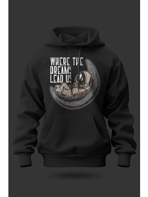 Buzagi Dreams Lead Us Oversize Kapüşonlu Unisex Şardonlu Sweatshirt